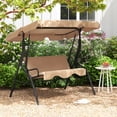 thumbnail image 1 of Costway Patio 3 Seats Canopy Swing Glider Hammock Steel Frame Cushioned Backyard Beige, 1 of 10