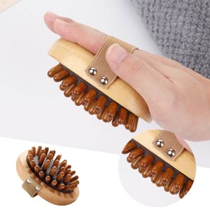 WIFKLSIIPG Pressure Brush Body Cellulite Brush Soothing Wooden Oil Spa Air Cushion Massage Brush Natural Wooden Massager Handheld Wooden Massager