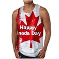 thumbnail image 3 of Txeol Drapeau Canadien Feuille d'Érable du Canada T-Shirt Sans Manches pour Homme Sport Culturisme Débardeur Chandails Entraînement Musculaire, Rouge, TTG, 3 of 6