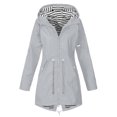 thumbnail image 1 of Fashion Women Rain Jacket Outdoor Waterproof Hooded Raincoat Windproof Plus Size, 1 of 3