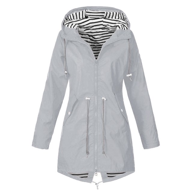 Fashion Women Rain Jacket Outdoor Waterproof Hooded Raincoat Windproof Plus Size