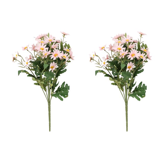 ZheElen 2pcs Artificial Silk Daisy Flowers Low Maintenance And For Home Faux Flowers pink 1Set
