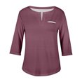 thumbnail image 4 of QIPOPIQ Plus-Size Tops for Women Summer V Neck T Shirts Color Block Raglan Tees Clearance, 4 of 5