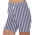 thumbnail image 1 of Plebaso Shorts pour Femmes 2025 Shorts de Plage à Rayures Taille Haute Mode Décontractée Leggings Courts pour Femmes, 1 of 5