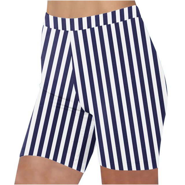 Plebaso Shorts pour Femmes 2025 Shorts de Plage à Rayures Taille Haute Mode Décontractée Leggings Courts pour Femmes
