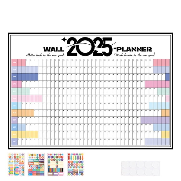 Planificateur Annuel Calendrier Mural (74 X 52 cm) Planificateur Mural avec Calendrier, Semaines et Jours Fériés Grand Format Calendrier pour la Famille et l'École Calendrier Affiche Calendrier Annuel Mur