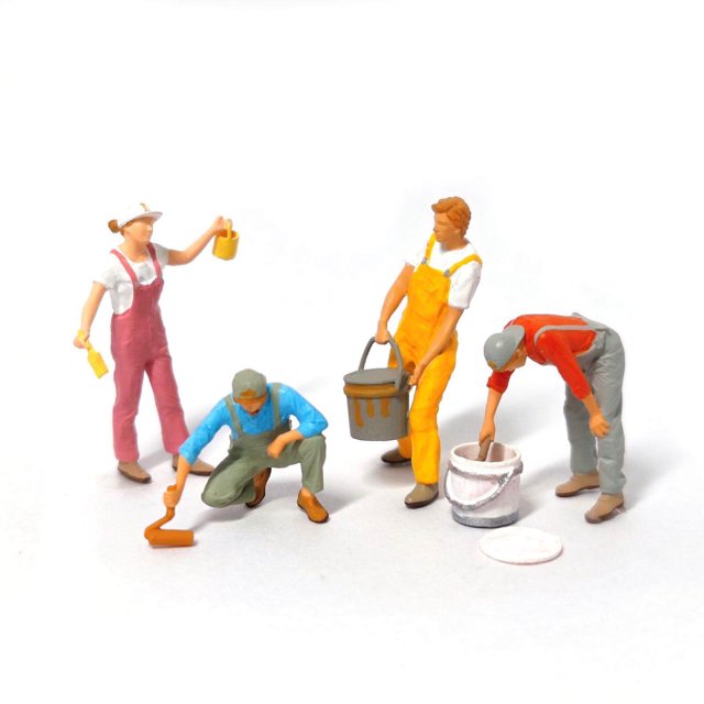 Baohd 1:87 Miniature People Figurines for Scene Layout Accessories Pink