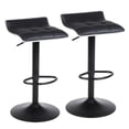 thumbnail image 2 of Modern Swivel Bar Stools Set of 2, PU Leather Counter Height Adjustable Barstools Backless Dining Kitchen Island Stools with Footrest up to 330lbs, Black, 2 of 8