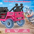thumbnail image 2 of OLAKIDS Ride on Truck, 12V Battery Powered Electric Vehicle for Kids with Remote Control, Bluetooth, Power Display, LED Lights, Music Player, Ride on Toy for 3+ Boys Girls, 2 of 9