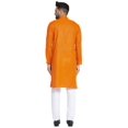 thumbnail image 3 of Maple Clothing Kurta Pyjama en Coton Tenue Ethnique Imprimée Indienne Tenue Décontractée (Orange, 3TG), 3 of 6