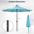 thumbnail image 3 of Costway Parasol de Patio Solaire de 10 Pi avec 96 Lumières DEL, Inclinaison Réglable à 35°, Toit Ventilé, Turquoise, 3 of 10