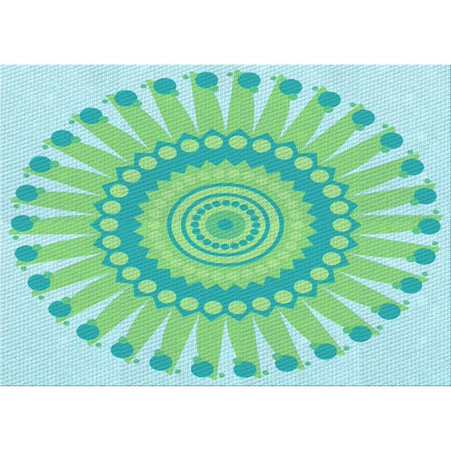 Ahgly Company Tapis Rectangulaire Lavable en Machine Intérieur Vert Transitionnel, 2 Pieds x 3 Pieds