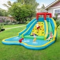 thumbnail image 2 of Bountech Inflatable Mighty Water Slide Park Bouncy Splash Pool Climbing Wall with Two Slide without blower, 2 of 10