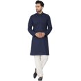 thumbnail image 1 of SKAVIJ Ensemble Pyjama Kurta pour Homme en Coton à Manches Longues Robe de Soirée de Yoga Blue L, 1 of 6