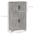 thumbnail image 3 of HOMCOM Armoire de Garde-Manger Armoire de Rangement de Garde-Manger avec Portes de Grange Gris, 3 of 10