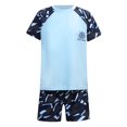 thumbnail image 3 of Zaldita Boys Short Sleeve Printed Rash Guard Two Pieces Swimsuit Set Summer Beach Bathing Suit Sky Blue A 4XL, 3 of 7