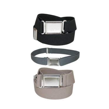 CTM® Ceinture Élastique Ajustable pour Enfants avec Boucle Magnétique (Lot de 3 Couleurs)