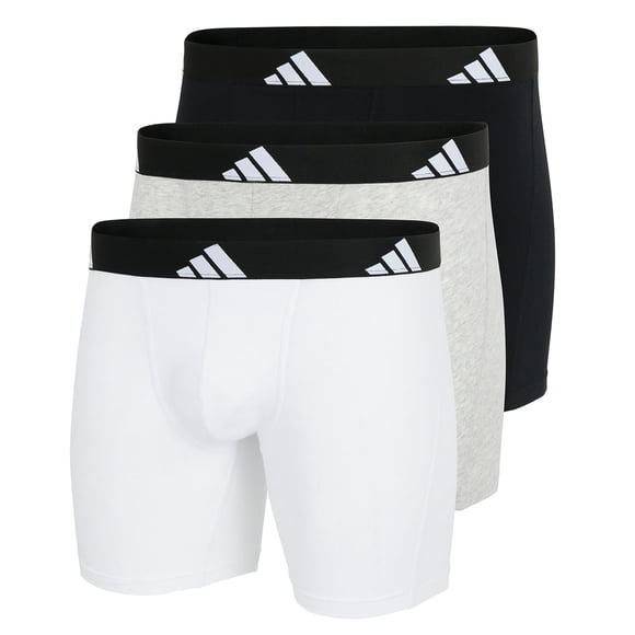 adidas men's boxer shorts, 3-pack - Boxer Briefs, Active Flex Cotton, Logo Black/White/Grey XL (X-Large)