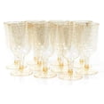 thumbnail image 1 of MATANA 50 Gold Glitter Plastic Wine Glasses, 6oz - Sturdy & Reusable, 1 of 2