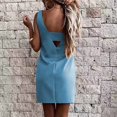 thumbnail image 3 of Gspmoly Robes pour Femmes, Mode Femmes Couleur Col Rond Dos Nu Sans Manches Confortable Robe Décontractée Robes de Vacances pour Femmes Offres du Jour, 3 of 4