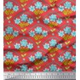 thumbnail image 1 of Soimoi polyester Crepe Fabric Leaves,Floral & Scale Geometric Print Fabric by Yard 42 Inch Wide, 1 of 1