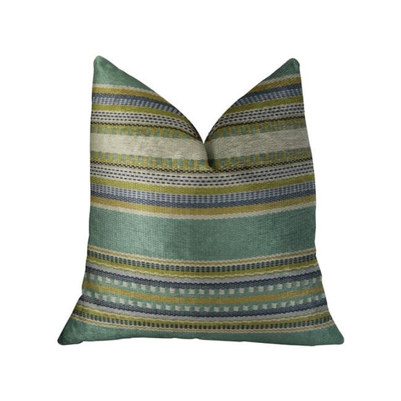 Plutus PBRAZ313-2030-DP South Shore Jungle Bleu Pâle Vert et Crème Oreiller de Luxe Fait à la Main, 20 x 30 Po Queen