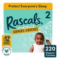 thumbnail image 1 of Rascals Premium Absorbent Baby Diapers, Size 2, Carton, 220 Count, 1 of 13