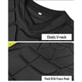 thumbnail image 4 of Breezora Football Impact Shirt Padded Compression Top with Chest Rib Shoulder Back Protection Breathable Training Gear L Size Black, 4 of 6