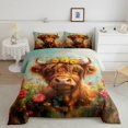 thumbnail image 2 of SUTENGDA Farmhouse 3-Piece Animal Floral Comforter Set  Full, 2 of 6