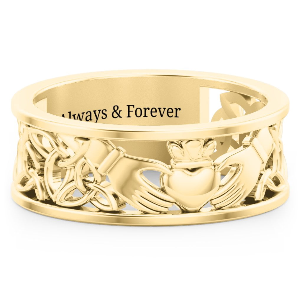 Bague Anneau Claddagh Celtique pour Homme