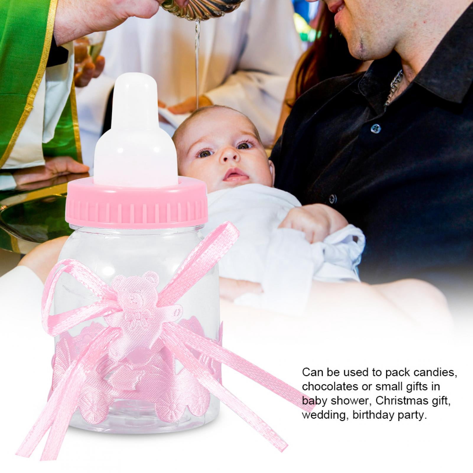 Baby Bottle Candy, 24Pcs Fillable Bottles Sweet Candy Box Mini Baby Bottles Mini Baby Bottles For Baby Shower with Ribbon For Boy Girl Newborn Infant Birthday Party Decoration
