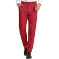 thumbnail image 1 of INSPIRE CHIC Men's Casual Geometric Printed Color Block Flat Front Dress Pants 30 Red, 1 of 7