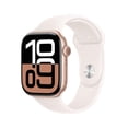thumbnail image 1 of Apple Watch Series 10 GPS 46mm Rose Gold Aluminum Case with Light Blush Sport Band - M/L, 1 of 9
