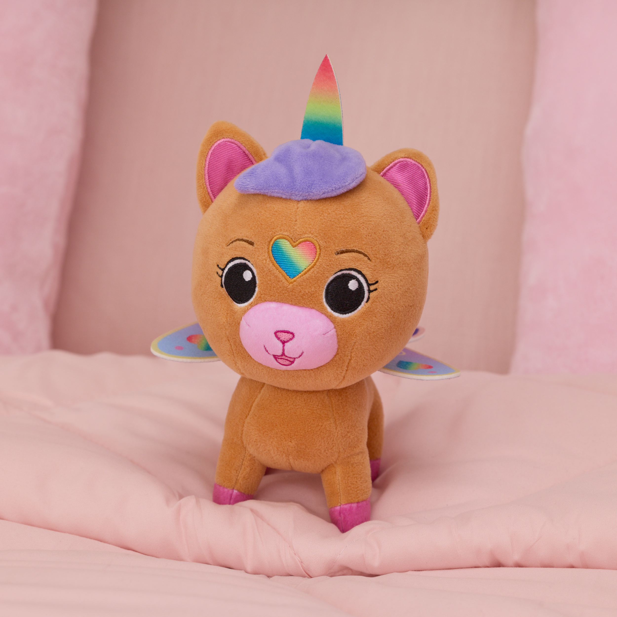 DreamWorks Gabby's Dollhouse: Fairylandia, Peluche licorne Kiko officielle, licorne en peluche, jouets souples pour les enfants à partir d'un an, marron, 20,3 cm
