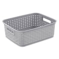 thumbnail image 1 of Sterilite Short Weave Wicker Pattern Storage Container Basket, Gray (12 Pack), 1 of 9