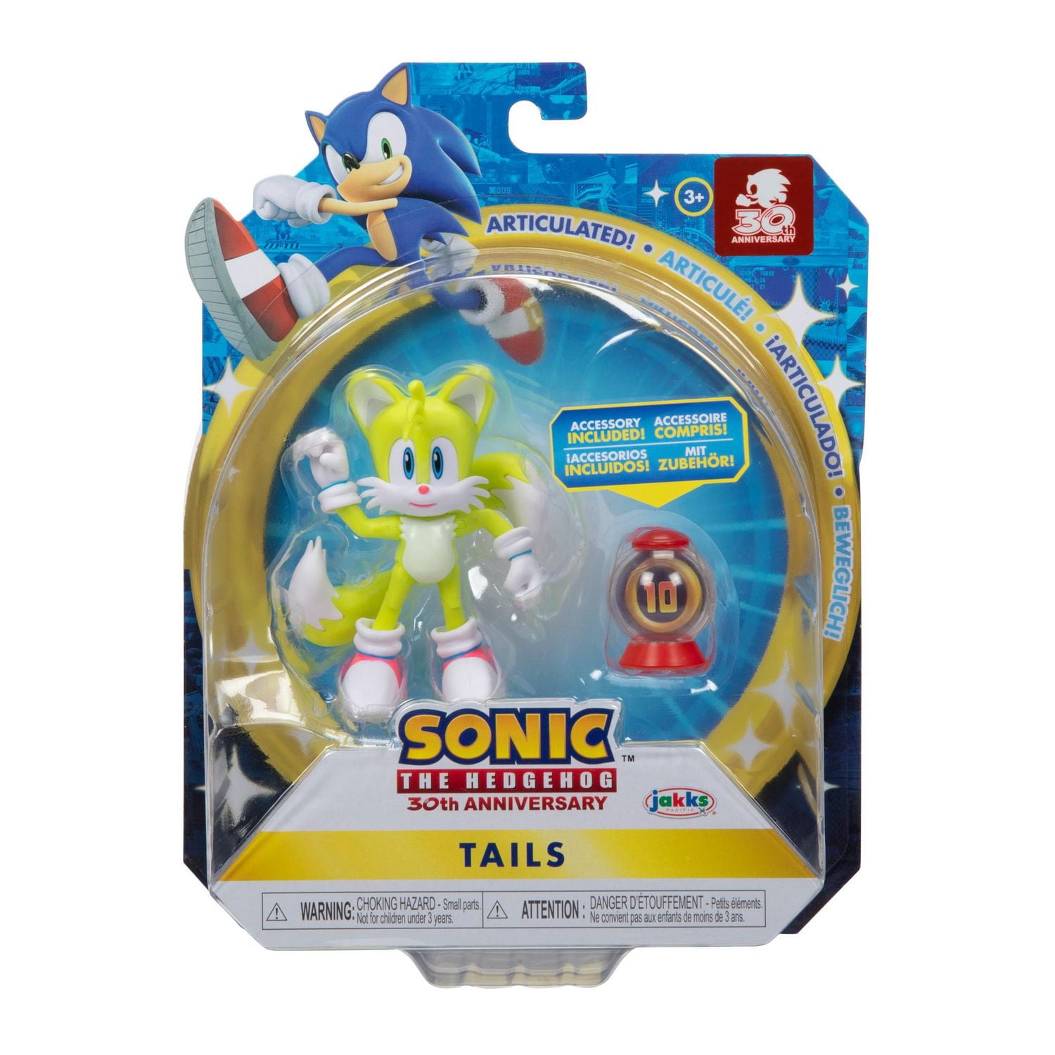 SONIC 4" Figures - Tails with Super Ring Item Box