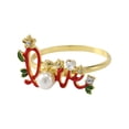 thumbnail image 2 of Valentine's Day Rose Flower Napkin Button Restaurant Love Napkin Ring LOVE Pearl Napkin Ring Table, 2 of 2