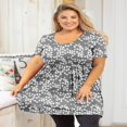 thumbnail image 2 of Tunique Grande Taille pour Femmes Manches Courtes Roses Vertes Hauts 3X Col Rond Vêtements Été Fluide Vêtements de Maternité Chemise, 2 of 6