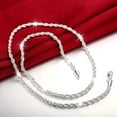 thumbnail image 4 of HHBEAUTY Stainless Steel Chain 925 Silver Rope Chains 4mm Twist Rope Necklace 30 Inch, Stainless Steel Rope Jewelry for Men & Women, 4 of 9