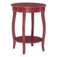 thumbnail image 1 of Bowery Hill Table d'Appoint Ronde Contemporaine en Bois avec Tablette, Rouge, 1 of 12