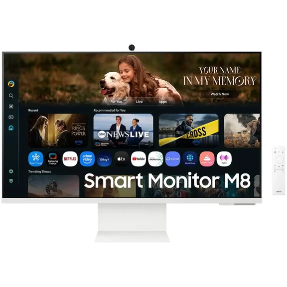 SAMSUNG 32” Smart Monitor M8 (M80F) 4K UHD Display, Samsung Vision AI, Smart TV Apps, Gaming Hub, USB-C, HDMI, White, LS32FM801UNXZA, Warm White