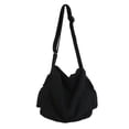 thumbnail image 3 of Multifunction Canvas Hobo Bag Durable Women Men Vintage Style for Work Beach Black, 3 of 7