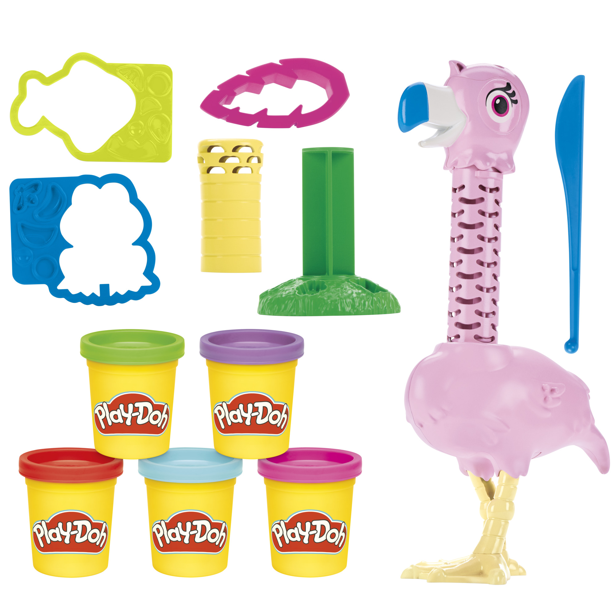Play-Doh Flamant rose rigolo, coffret de pâte à modeler avec 5 accessoires, jouets d'animaux, loisirs créatifs pour enfants, dès 3 ans