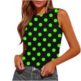 thumbnail image 1 of Plebaso Débardeurs d'Été pour Femmes Slim Imprimé Sans Manches Col Rond Tee-Shirts Froncés Blouses Décontractées pour Femmes, 1 of 4