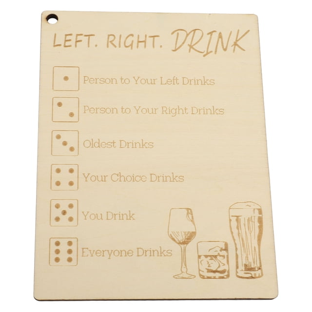 Jeu de Boisson Gauche Droite, Jeu de Boisson Centre Gauche Droite Bois Portable pour Fête