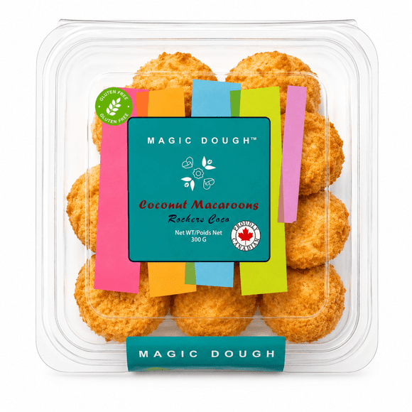 Magic Dough Original Coconut Macaroons – Gluten Free Crispy Snack, 300g