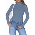 thumbnail image 2 of Women'S Long Sleeve Shirts Fall Fashion Basic Thermal Underwear Tops Winter Clothes Royal Blue L, 2 of 9