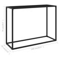 thumbnail image 4 of vidaXL Table Console Noire 100x35x75 cm Verre Trempé, 4 of 4