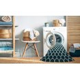 thumbnail image 2 of Ahgly Company Tapis d'Intérieur Lavable en Machine Carré Transitionnel Vert Sarcelle Moyen, 5 Pieds Carré, 2 of 7