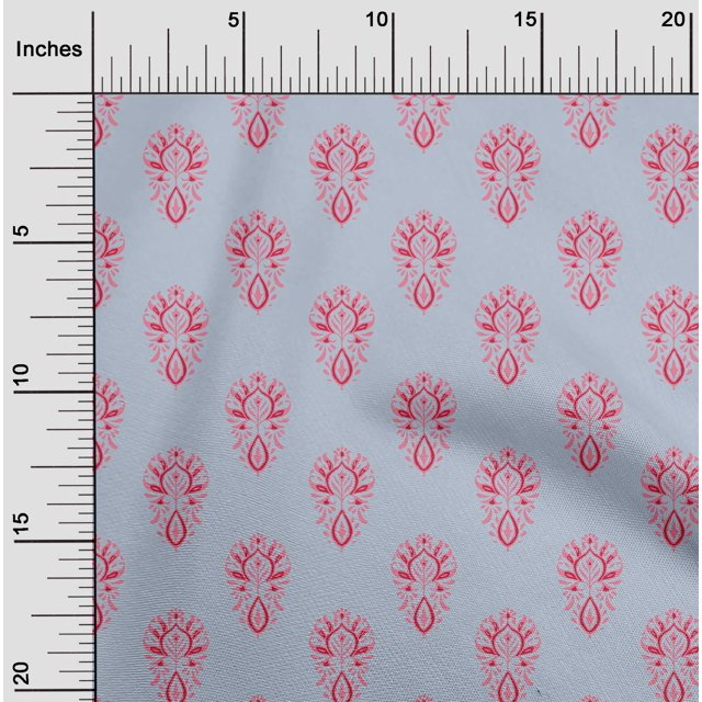 oneOone Cotton Poplin Fabric Floral Block Decor Fabric Printed BTY 56 Inch Wide